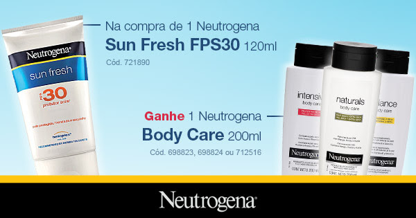 Na compra de 1 Neutrogena Sun Fresh FPS30 120ml Ganhe 1 Neutrogena Body Care 200ml