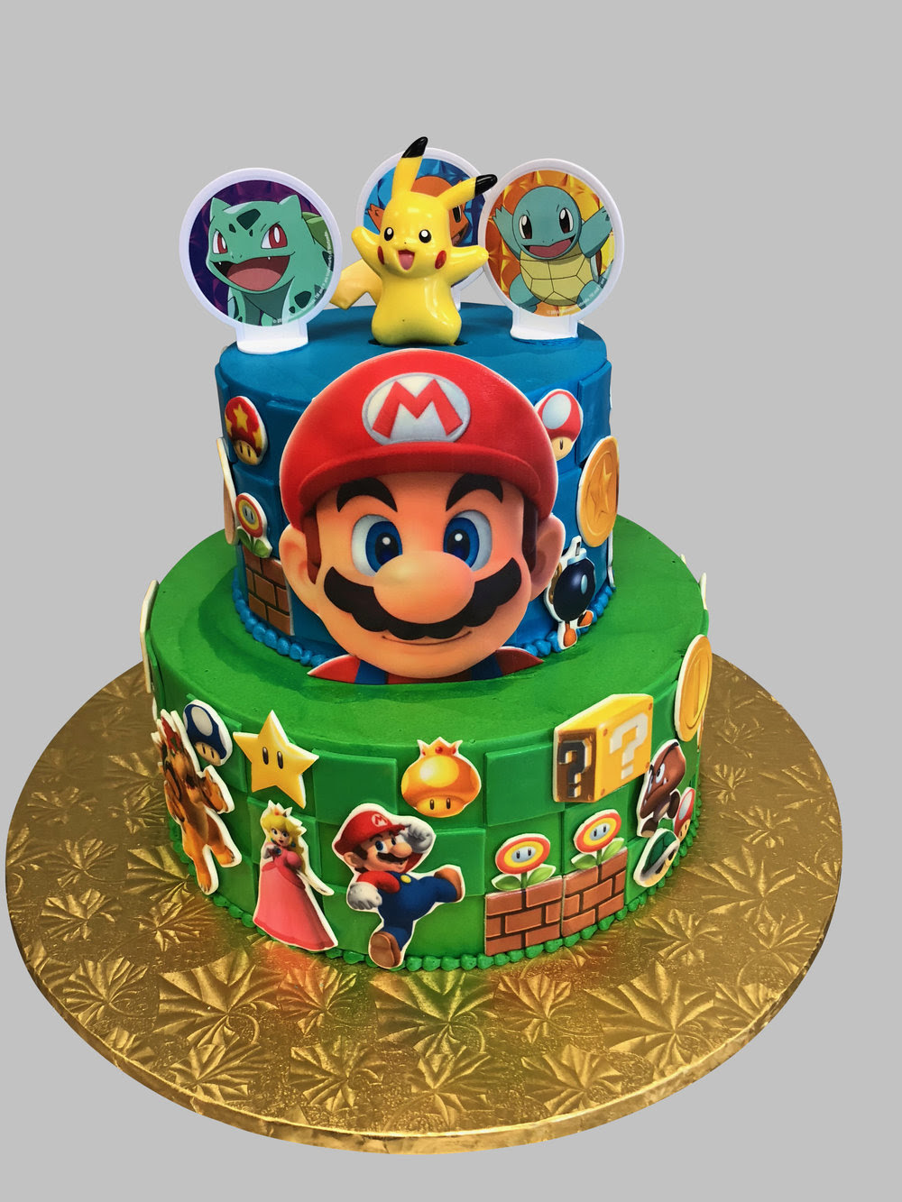 Well, it has been a while since we have added to our mario cake collection but this one well and anyway (if you are still reading), after coming across this fantastic 3 level mario wedding cake i had. Super Mario Birthday Cake Skazka Desserts Bakery Nj Custom Birthday Cakes Cupcakes Shop