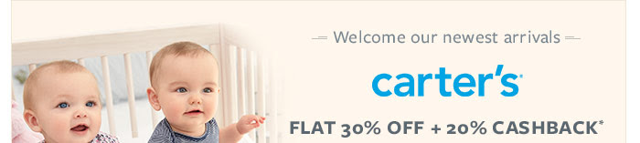 Carter's | Flat 30% OFF & 20% Cashback* | Coupon: ANVCARTERS30