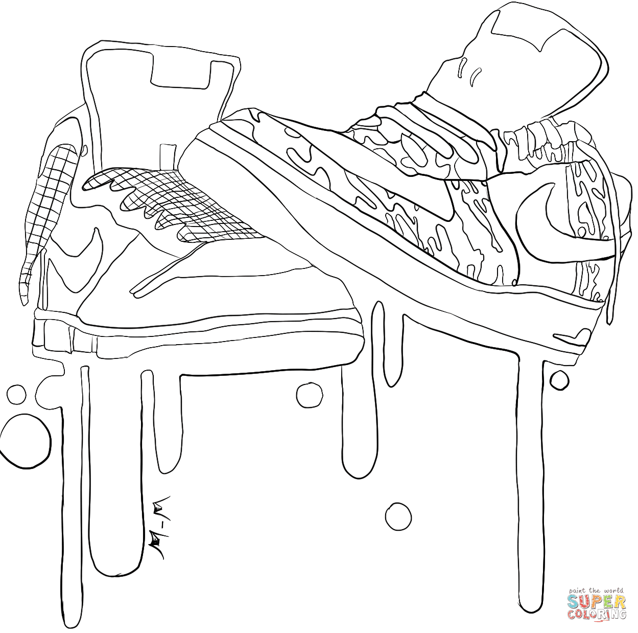 Witch and familiar instant download digital coloring page download this page and color! Nike Shoes Colouring Pages Clip Art Library