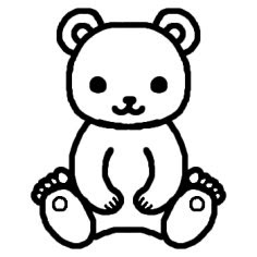 100 くま イラスト 白黒 Irasutomanise