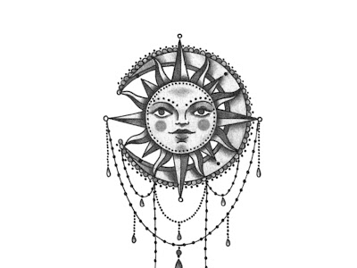 いろいろ outline sun moon tattoo design 265400