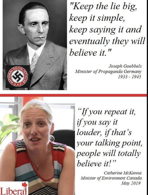 Meme showing the similarity between Nazi and and Canadian Liberal