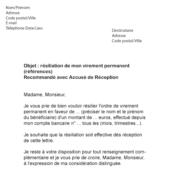 lettre de desolidarisation de compte