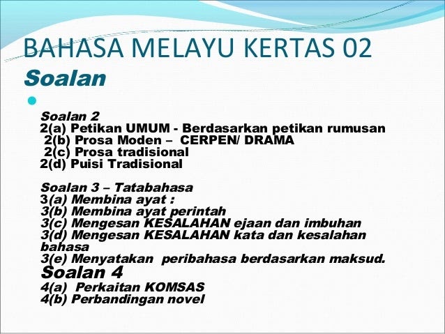 Contoh Soalan Rumusan Bahasa Melayu Pt3 - Terengganu p