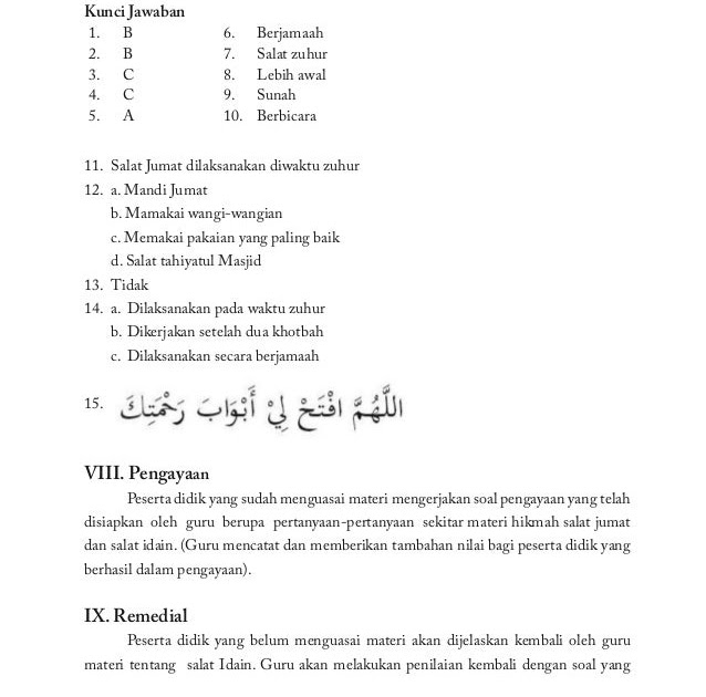 Soal Dan Kunci Jawaban Revisi Fiqih Kelas 6 Semester 1