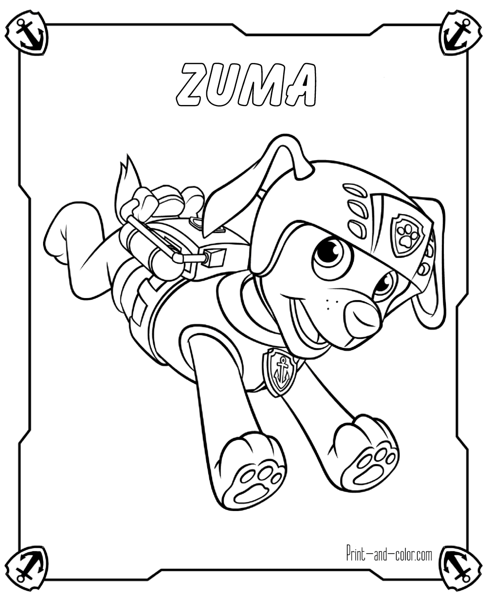 Large collection of paw patrol coloring pages. Paw Patrol Coloring Pages Print And Color Com