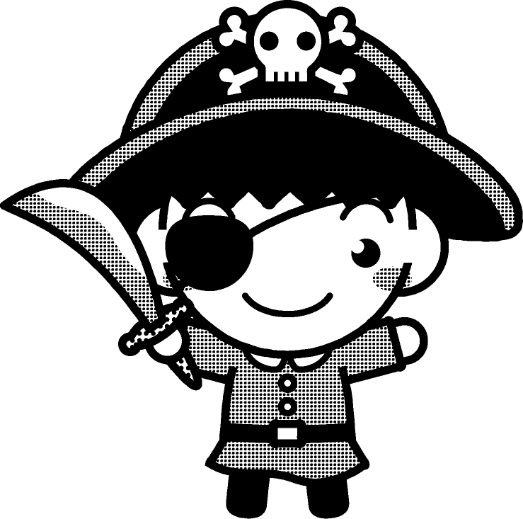 アニメ画像について ベスト50 海賊 イラスト 白黒