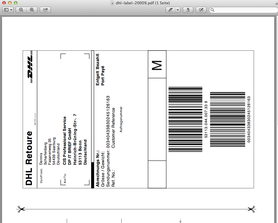 Dhl Rücksendeetikett Erstellen - Paketaufkleber Drucken Vorlage : Dhl sendungsverfolgung ...