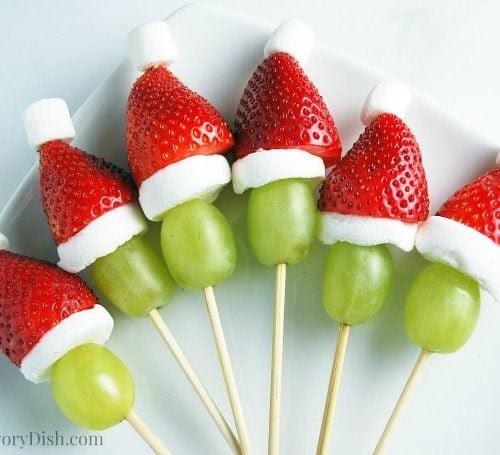 Santa Fruit Appetizer / Easy Grinch Fruit Kabobs For The ...