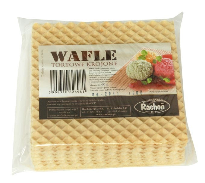 Wykorzystywane do domowych wypieków, są chrupiące i kruche. Wafle I Andruty Rachon