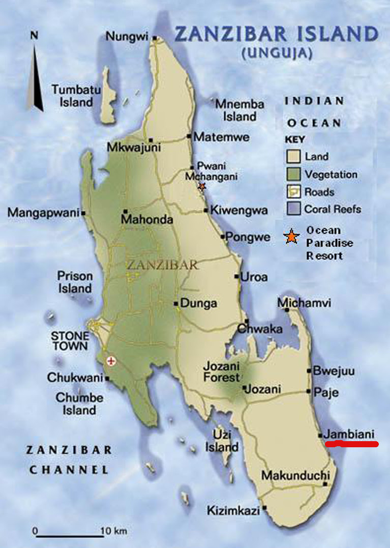 Amani boutique hotel zanzibar 4* anna of zanzibar 5* baladin zanzibar beach hotel 4* Zanzibar Guru Map