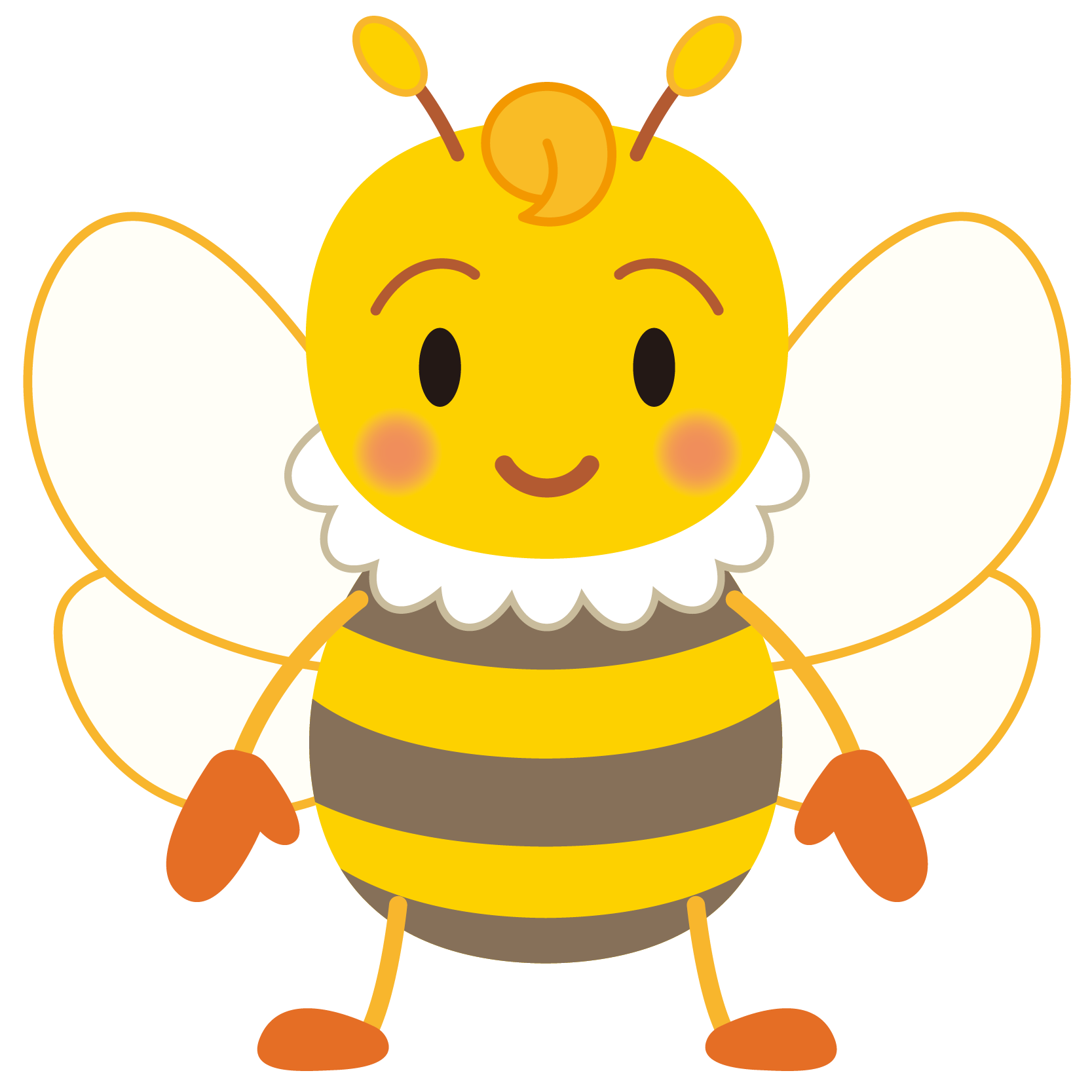 美しい花の画像 元の蜂 イラスト フリー素材