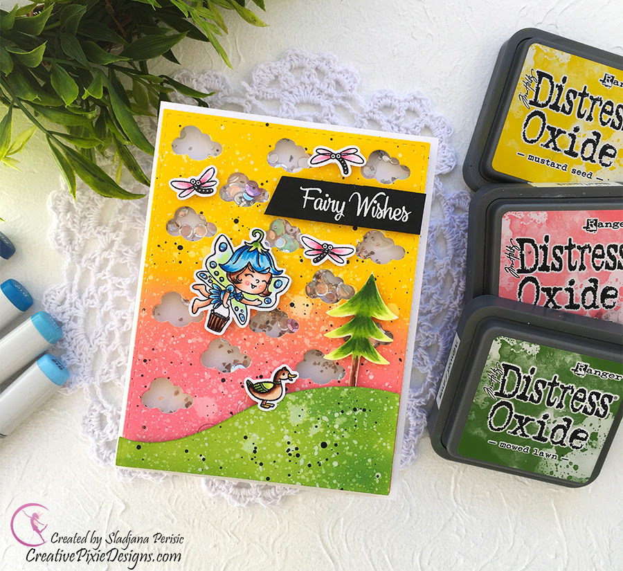 Best wishes for your future! Your Next Stamp Wishing Well Fairy Shaker Summer Fun Card Copic Coloring