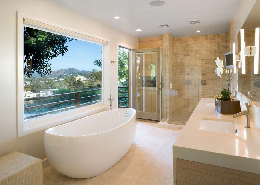 Aldabella wall magazine rack with toilet paper holder. 24 Stunning Luxury Bathroom Ideas For His And Hers Bathroom Sinks