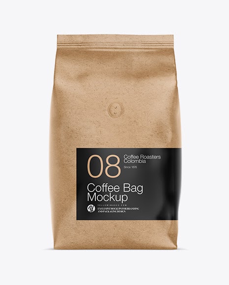 Download 1kg Kraft Paper Coffee Bag Mockup Bag & Sack Mockups