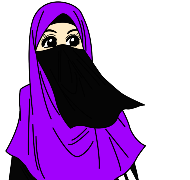15 Gambar  Kartun  Muslimah  Ungu  Keren 