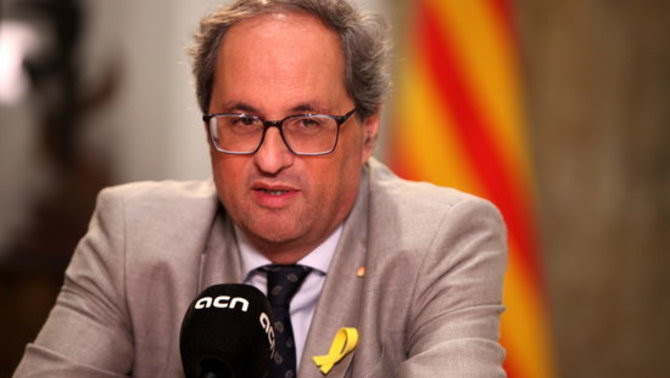 El president Quim Torra en l'entrevista a l'ACN (Pau Cortina ACN)