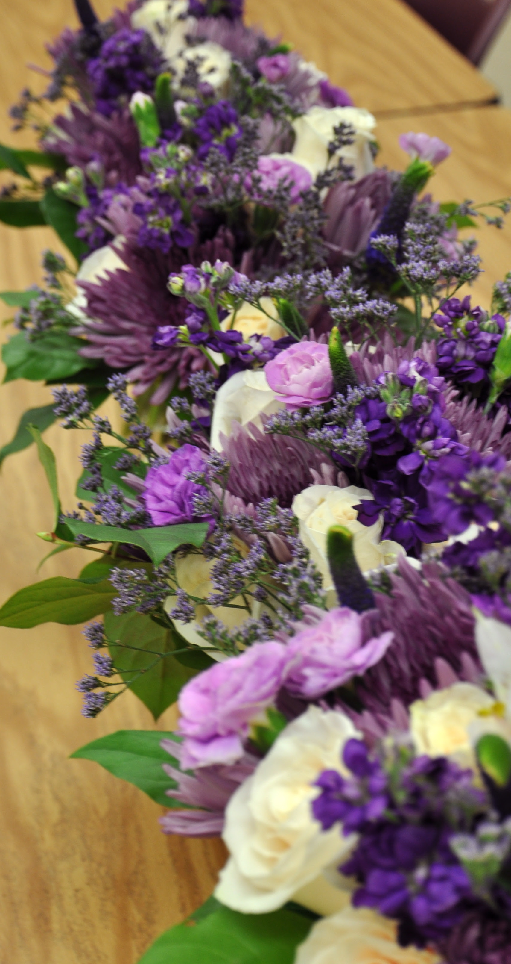 You can also use variation of color with your ribbon. Purple Wedding Flowers Purple Green Wedding Garden Wedding