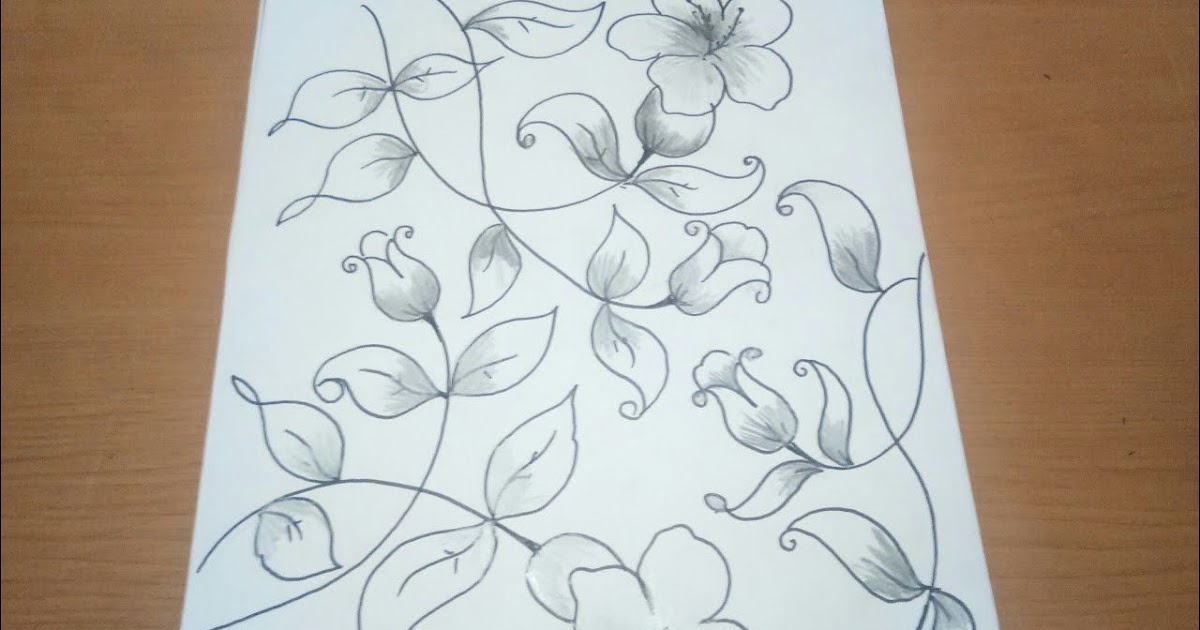  Sketsa Batik Bunga Simple Dan Mudah 