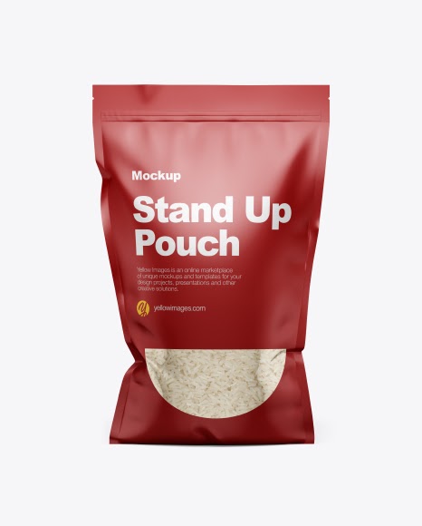 Download Free Stand-Up Pouch with Rice Front View Mockups (PSD) - All free Mockups. Magazines & Books ...