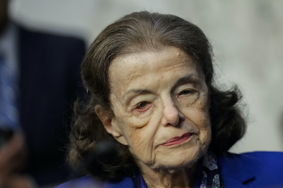 Sad photo of Dianne Feinstein.