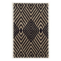 Hand-tufted area rug in black and beige.