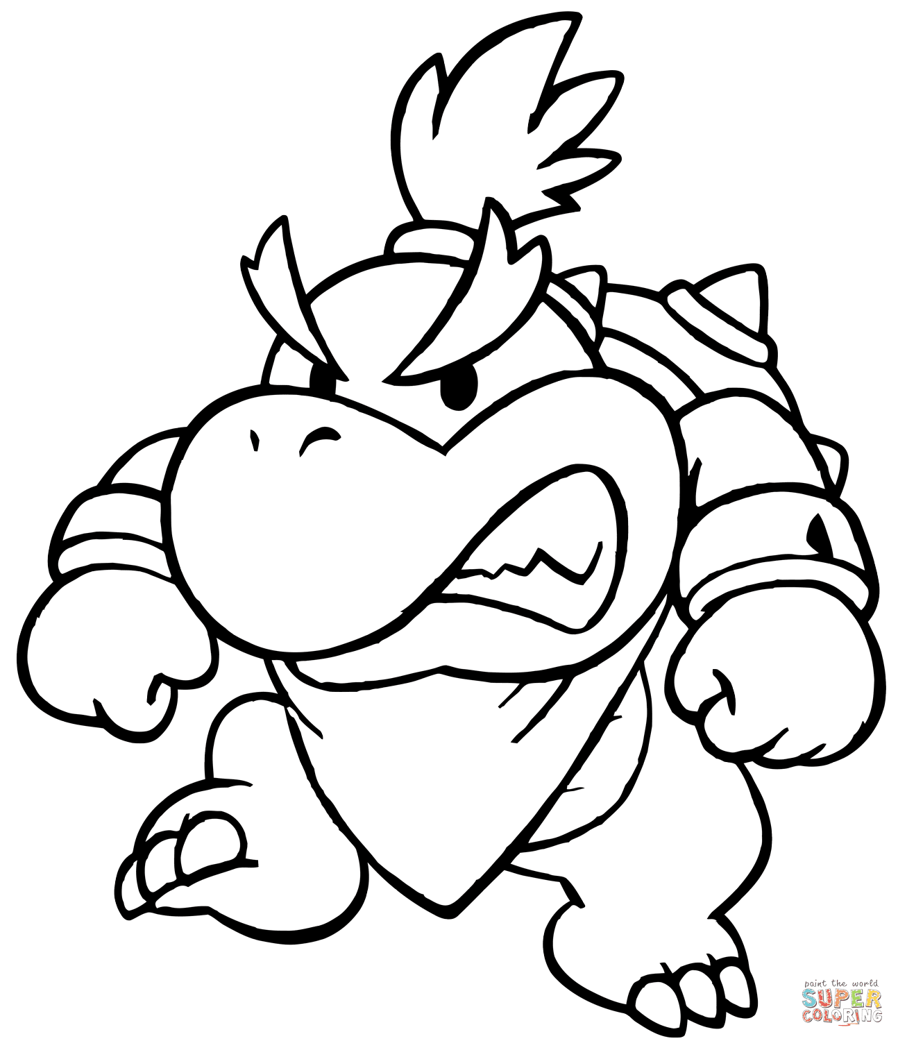 King bowser koopa is king of the koopas, and is always trying to kidnap princess peach and to take over the mushroom kingdom. Baby Bowser Coloring Page Free Printable Coloring Pages
