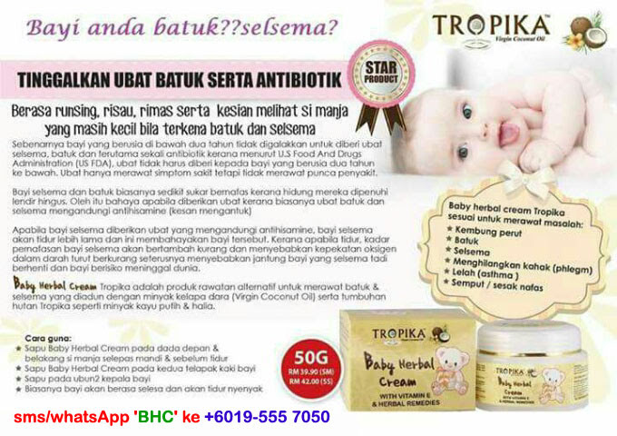 Tropika Baby Herbal Cream Untuk Selsema