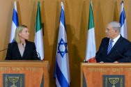 European Union foreign policy chief Federica Mogherini and Prime Minister Benjamin Netanyahu.
