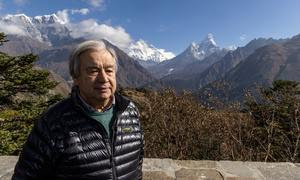 El Secretario General de las Naciones Unidas, António Guterres, visita Syangbpoche, distrito de Solukhumbu, Nepal.