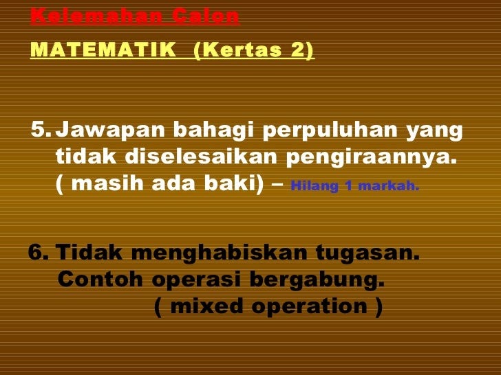 Soalan Penyelesaian Masalah Operasi Bergabung Matematik 