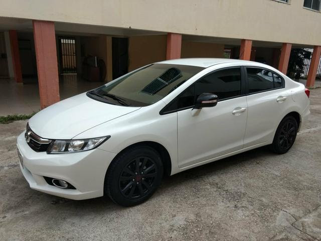 Honda Civic 2014 Branco Roda Preta - Honda Civic
