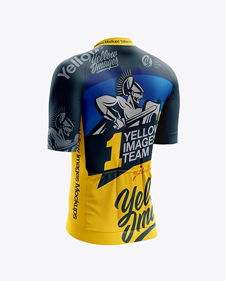 Download Men's Cycling Speed Jersey mockup (Back Half Side View ...