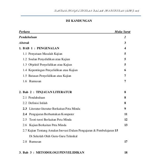 Contoh Isi Kandungan Proposal - JobsDB