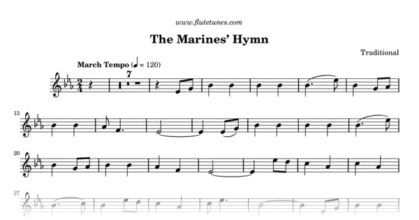 Sheet Music Marines Hymn - roblox usmc hymn