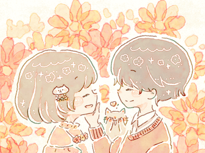 100以上 ペア 画 可愛い イラスト