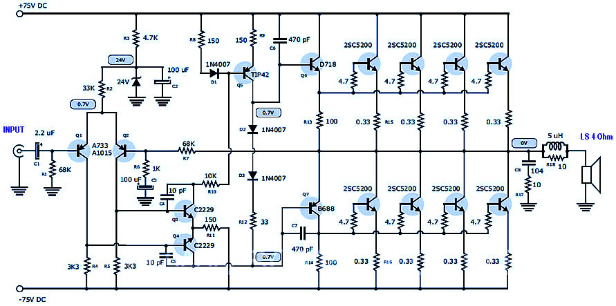 Pcb Layout 2sc5200 2sa1943 Amplifier Circuit Diagram Pcb Circuit Boards