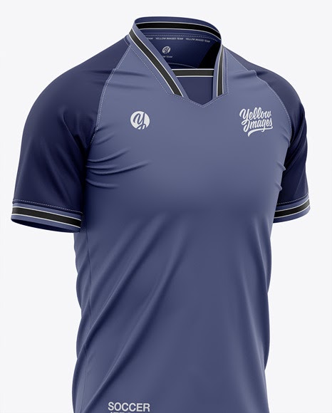 Download 931+ Mens Raglan Crew Neck T-Shirt Mockup Front View Football Jersey Soccer T-Shirt Download Free