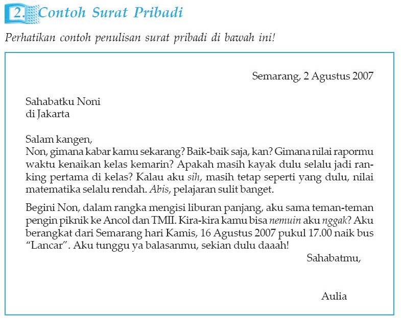 Contoh Surat Pribadi Bhs Inggris Contoh Surat