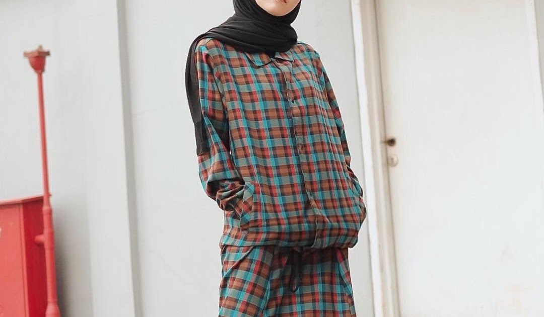 Style Kemeja  Kotak  Kotak  Wanita Hijab  Kumpulan Model Kemeja 