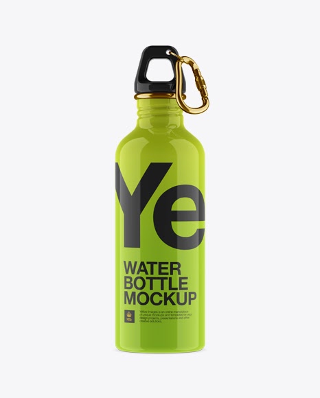 Download Free Mockups 500ml Glossy Sport Bottle With Carabiner ...