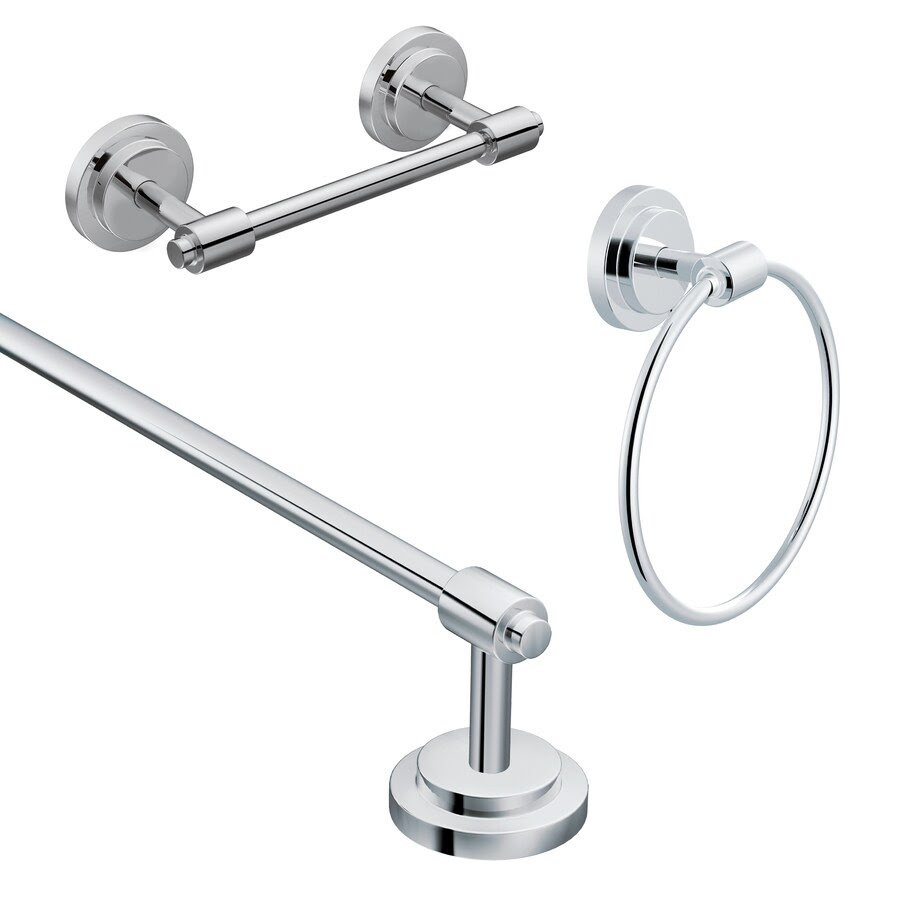 Bathroom accessories sets polished chrome bathroom products bathroom hardware. Moen Iso Chrome Metal Bath Accessory Set In The Bathroom Accessories Department At Lowes Com