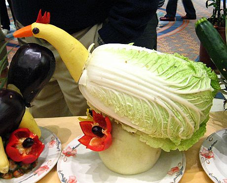 Carved vegetable bird by Biggie*.