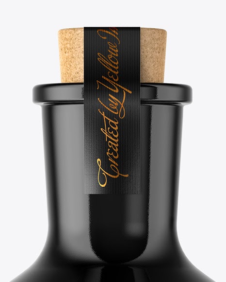 Download Download Black Glass Bottle With Cork Mockup PSD ...