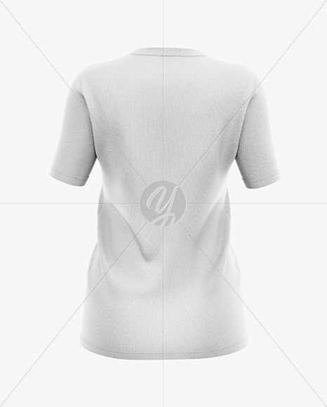 Download Download Women`s V-Neck T-Shirt Mockup - Back View PSD ...