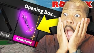 Get a free orange knife by entering the code. Omg Godly Gemstone Unbox Attempt Roblox Murder Mystery 2 Minecraftvideos Tv