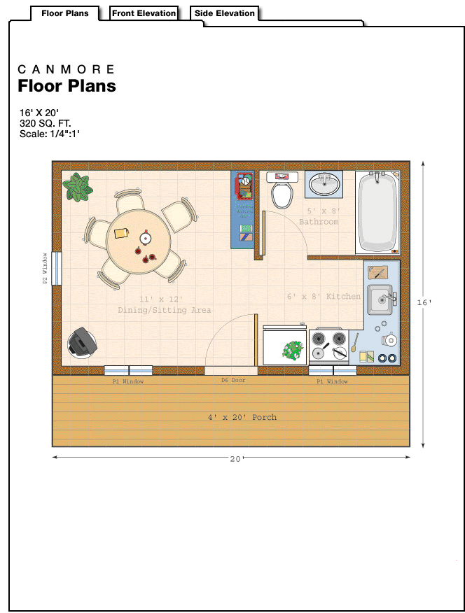 Kelana 16x20 cabin floor plans 