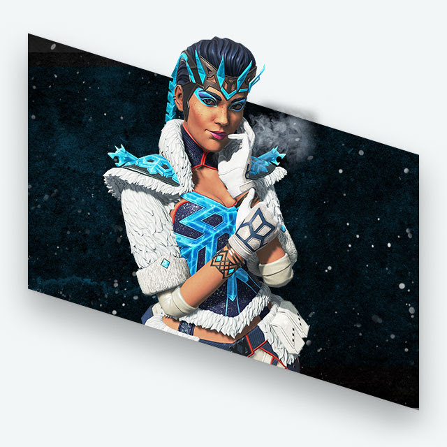 Key art for the Apex Legends Holo-Day Bash featuring Loba's Crystalline Perfection skin.