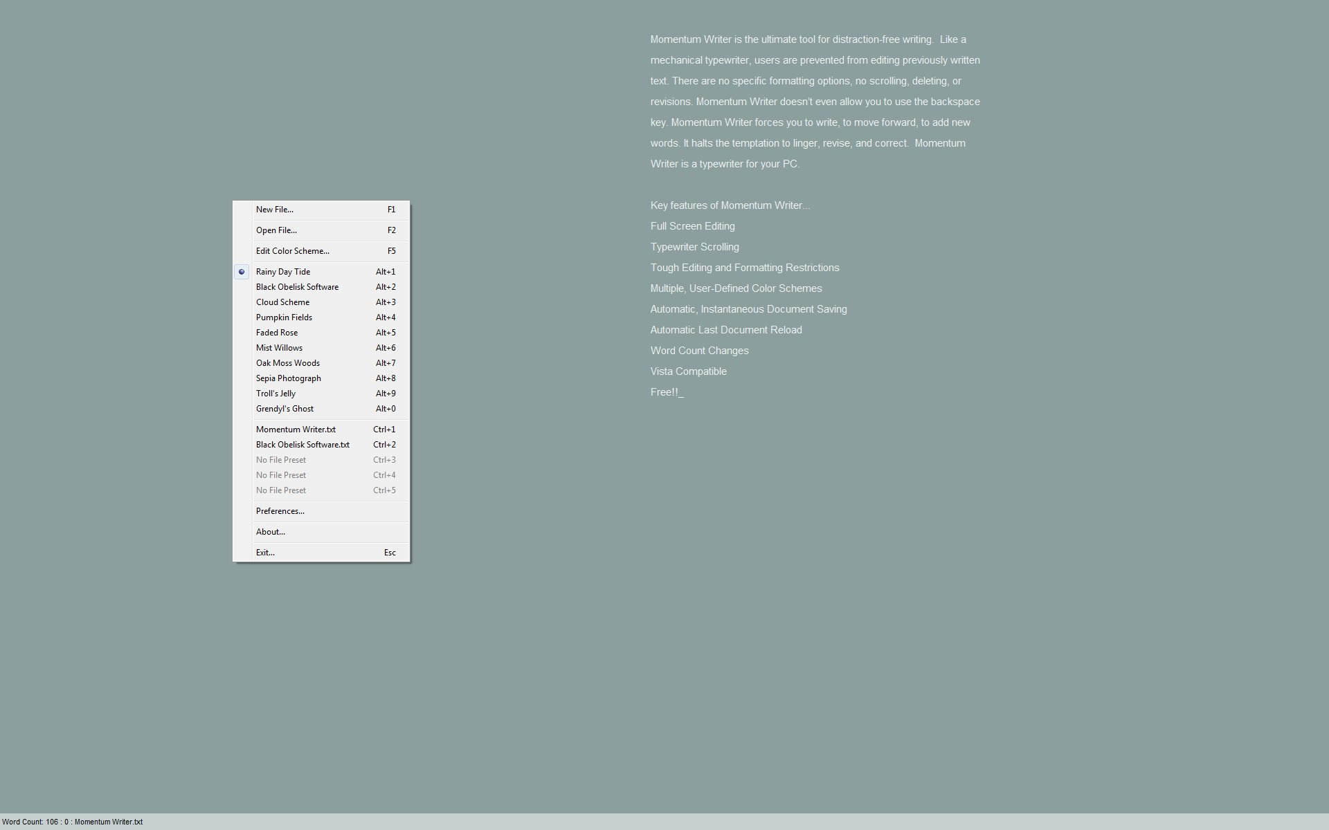 Check spelling or type a new query. Momentum Writer By Black Obelisk Software